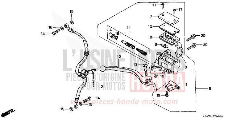 VORDERRADBREMSE HAUPTZYLINDER von CB1300 Super Bold'or ABS ANTONIO RED (R144) von 1995